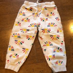 Hanna Andersson White Sunburst Kids Joggers